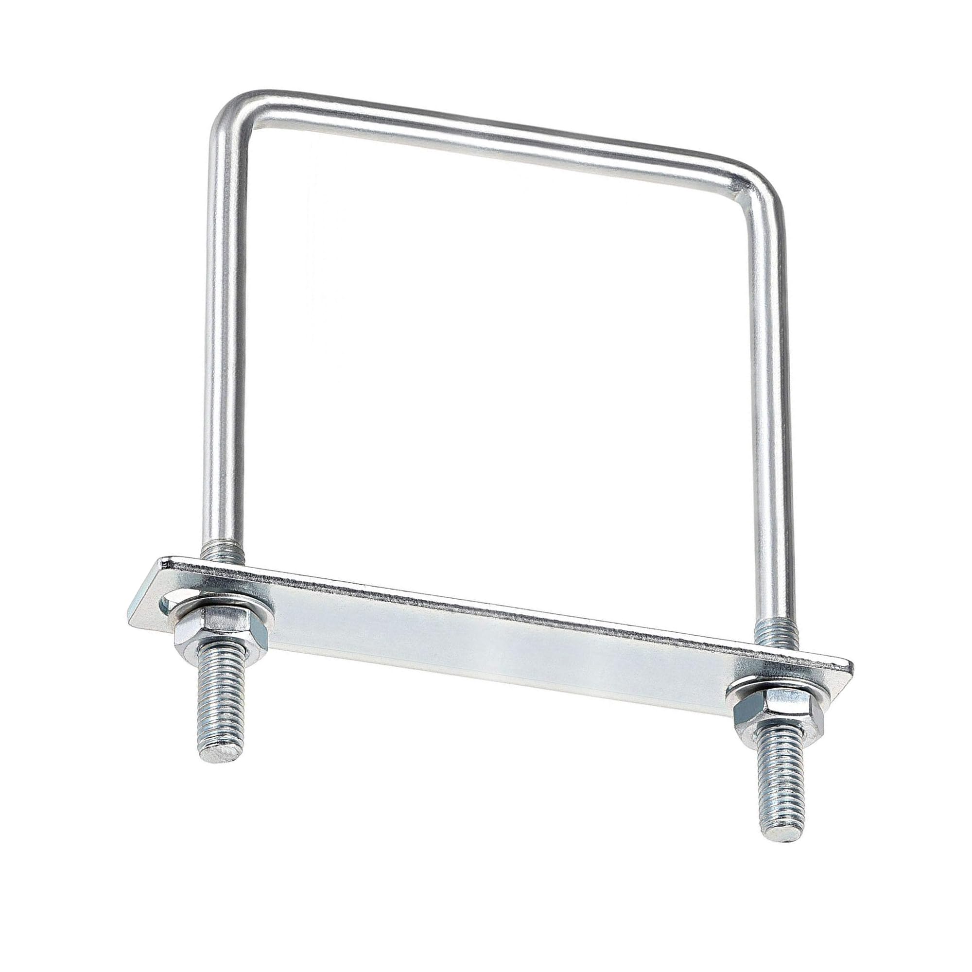 MACHSWON Square U-Bolt,2 Set Carton Steel M8 U Bolts 90mm(3-1/2") Inner Width 130mm Length with Nuts and Frame Plate for Automobiles Boat Trailer