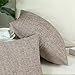 CaliTime Pack of 2 Cozy Throw Pillow Covers Cases for Couch Sofa Home Decoration Solid Dyed Soft Chenille 18 X 18 Inches Light Taupe