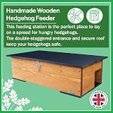 Green Feathers Hedgehog Feeding Station Eco-Friendly Wooden Shelter view 2