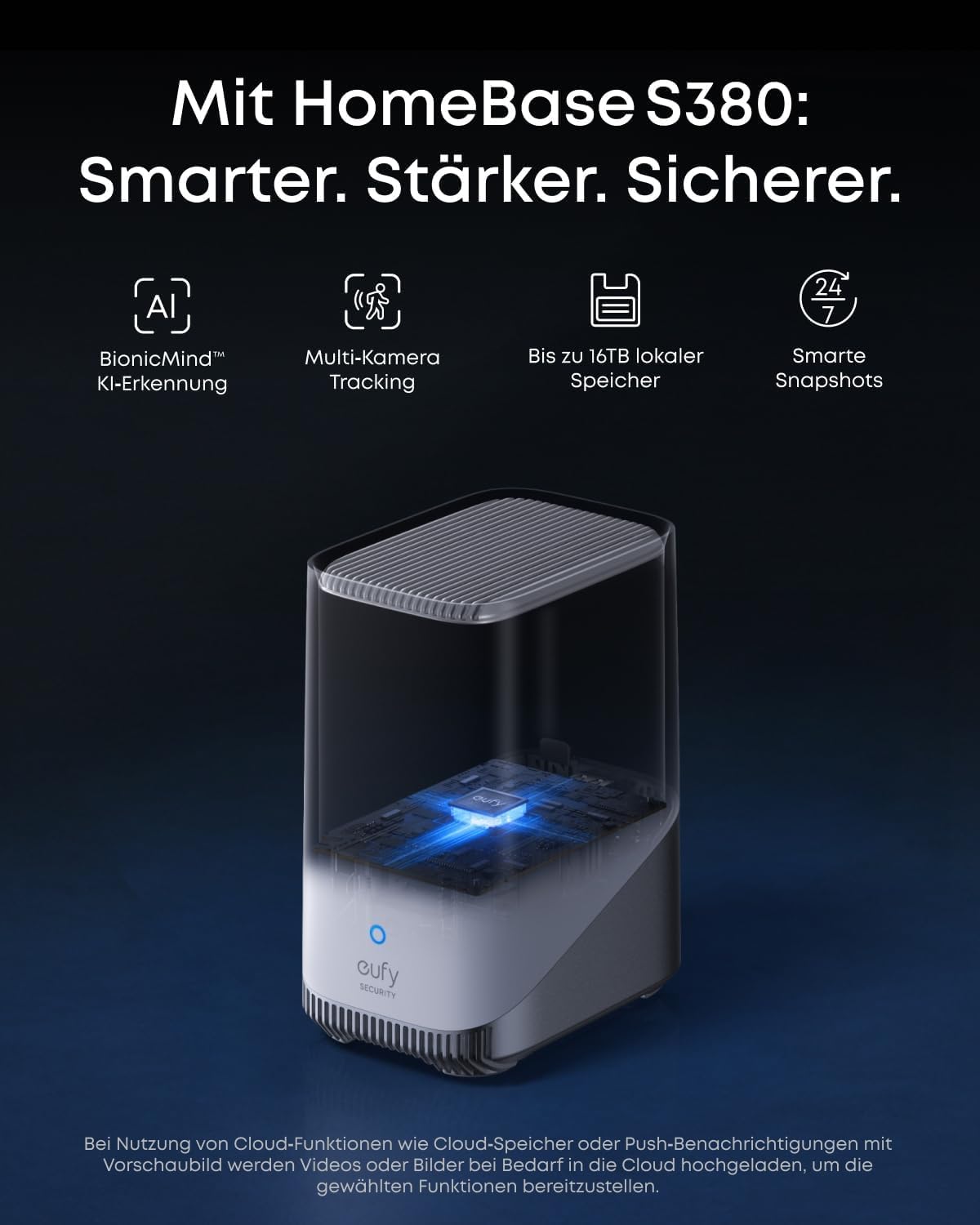 eufyCam S4 4‑Kamera‑Set, kabellose Solar‑Überwachungskamera außen, 3‑Linsen Bullet‑PTZ‑Kamera, 4K UHD, 360° Multi‑Kamera‑Tracking, Auto‑Tracking, 8× Hybridzoom, Farbnachtsicht, 16TB lokaler Speicher 8