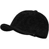 Croogo Short Brim Baseball Cap Corduroy Soft Trucker Hat Flat Snapback Hats Winter Dad Cap Flip Up Short Bill Cap for Men