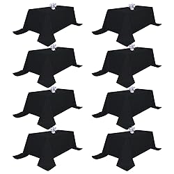 8 Pack Black Tablecloths 90x132 Inch Table Cloths