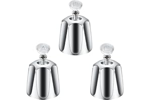 COOLFELL Metal 3 Piece Shower Knob Replacement, Compatible with Price Pfister Shower Verve and tub/Shower Faucet Handle, Shower Knob for 12 Tooth 9.5mm Valve stem, Height 2.35 in Width 2.35 in (Chrome)