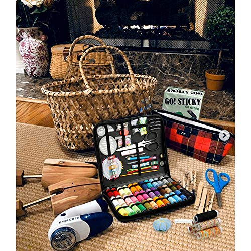 HuaQi Sewing Kit 206pack Sewing Accessories and Supplies with 42 XL Thread Spools, Sewing Needles, Scissors, Tape Measure, Thimble etc. for Traveler, Adults, Beginner, Emergency, DIY (XL-206pack)