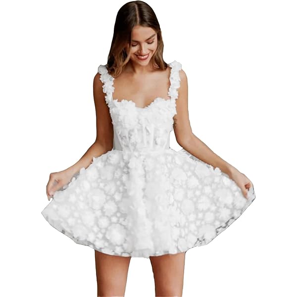 Amazon.com: TSxuelian Women's Floral Embroidery Mini Dress White Homecoming Dress Spaghetti Strap Short Wedding Dress : Clothing, Shoes & Jewelry Amazon.com: TSxuelian Women's Floral Embroidery Mini Dress White Homecoming Dress Spaghetti Strap Short Wedding Dress : Clothing, Shoes & Jewelry