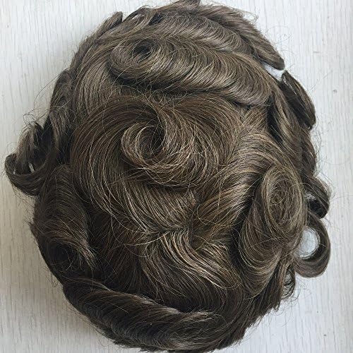 French Lace With Skin On Sides Hair Piece Human Hair Men's Toupee Hair Repalcement System 8x10#5
