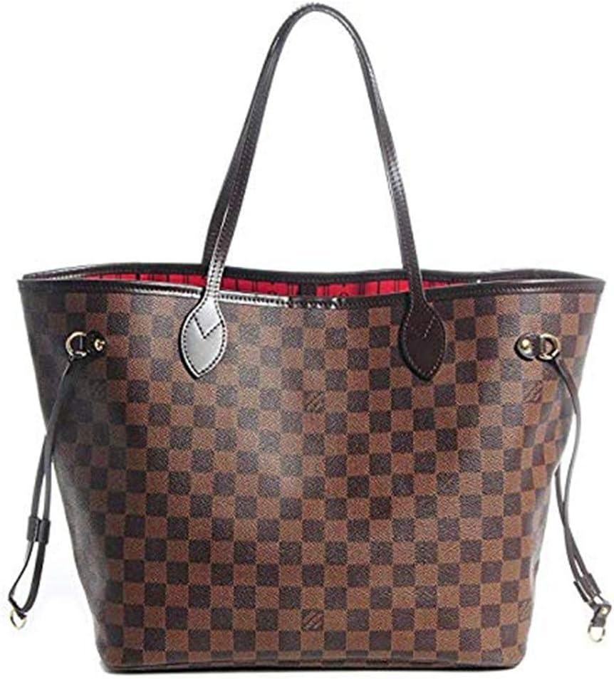 Noah Birch Neverfull Style Damier Tote Shoulder Large-Capacity Shopping Bag Female Bag Checkerboard Women's Organizer Handbag Shoulder Fashion Bag