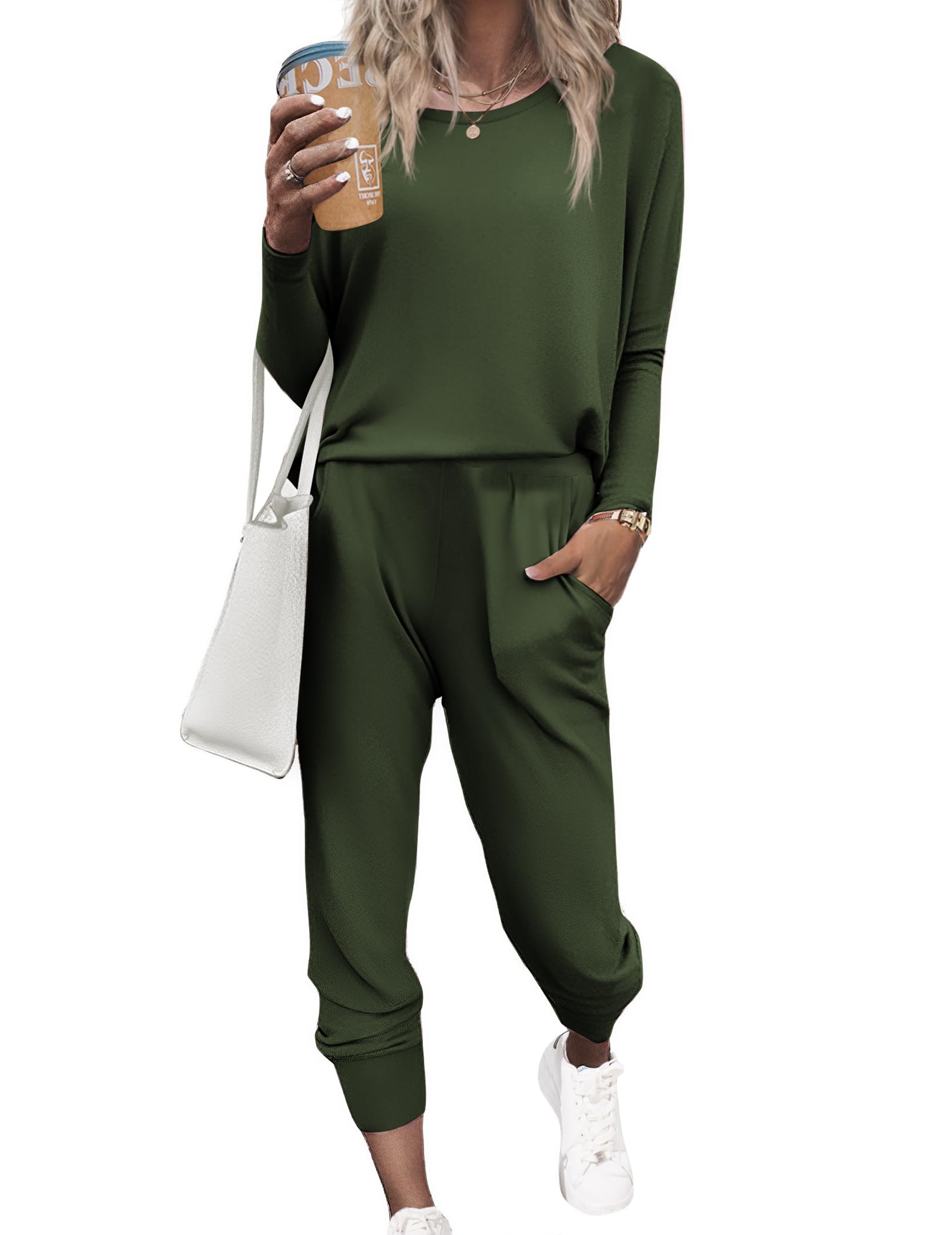 Ekouaer Women's Pajama Sets Casual 2Pcs Sleepwear