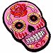 1 X Pink Rose Sugar Skull Awesome Cool Embroidered Iron On Patches