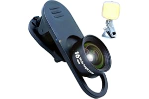 FOTOZ TECH FotoZ Pro Lens kit with Rechargable LED Fill Light, Wide Lens, Macro, Clip for iPhone Android Smartphone Tablet for Vlogger, Tiktok, Video Conference, Lighting for Web cam with Clip on Selfie Light