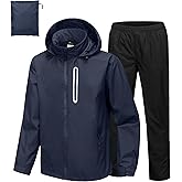 Men's Waterproof Golf Rain Suit Rain Gear Jacket and Pant Outdoor Lightweight Hooded Raincoat