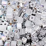 Miyuki 4mm Glass Cube Bead Mix Crystal Medley 10 Grams