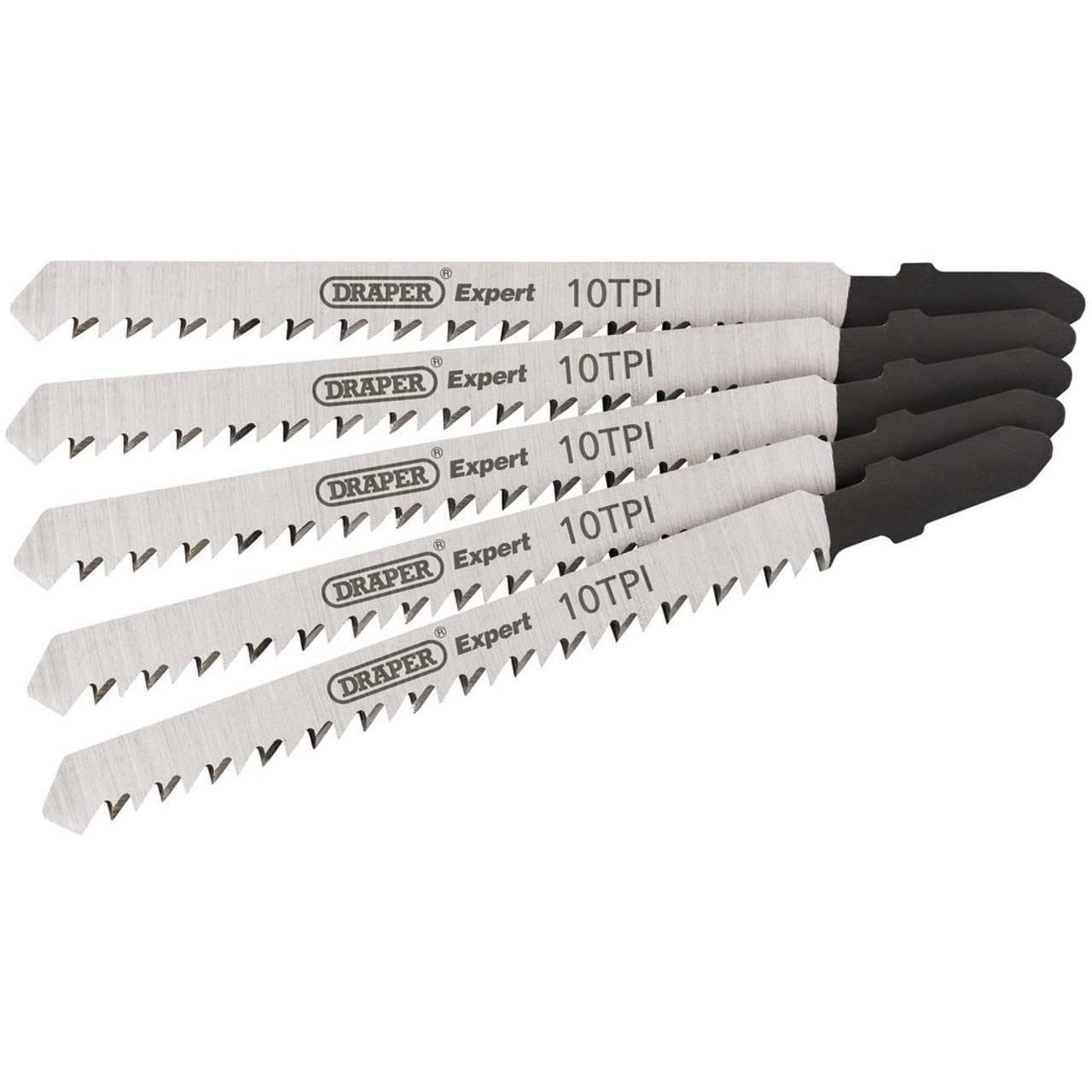 Draper 81718 Expert 5 Piece DT101BR 100mm Jigsaw Blade Set, 230 V, Silver, 100 mm