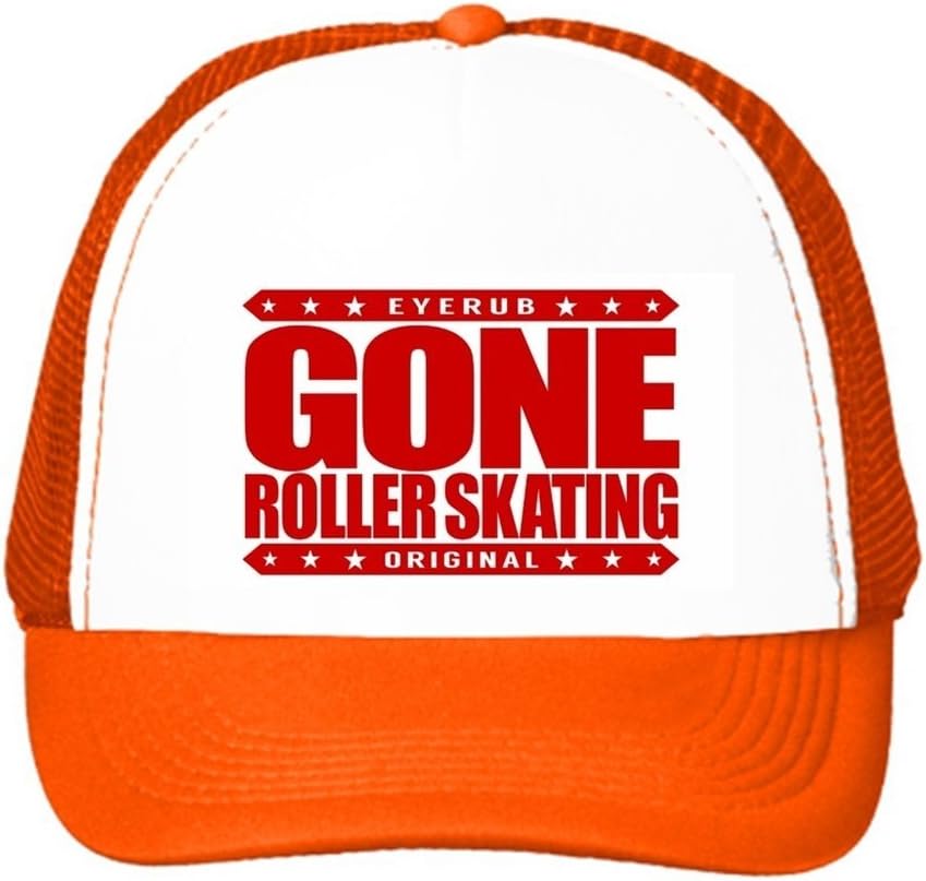 FullWe Trucker Hats Roller Derby Roller Skater Rollerblading Snapbacks Caps Orange