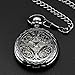 AMPM24 Steampunk Black Copper Case Skeleton Mechanical Pocket Watch Fob WPK167