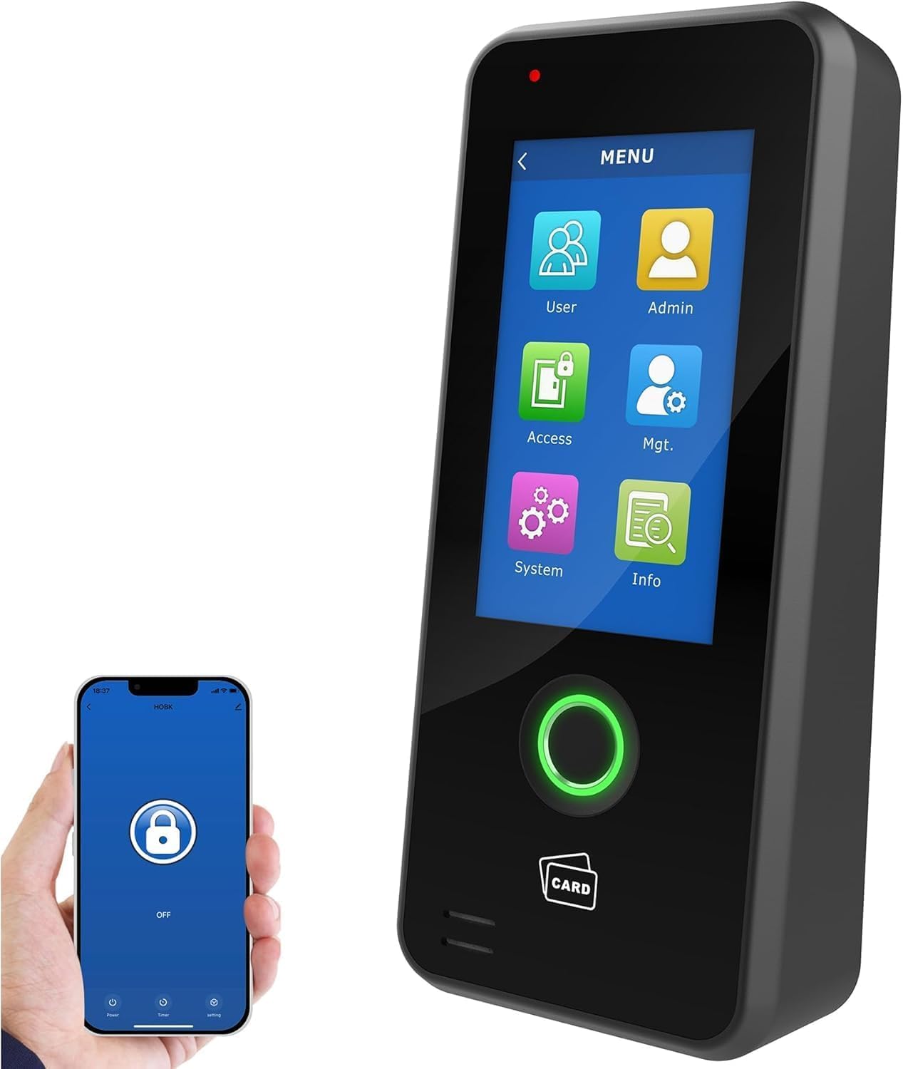 UHPPOTE Fingerprint Door Access Control System Keypad Terminal w/ 4.3-inch Touch Screen Support Tuya App
