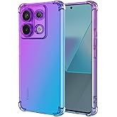 Ueokeird for Redmi Note 13 Pro 5G Case, Poco X6 5G Case, Clear Cute Gradient Phone Case Slim Anti Scratch Flexible TPU Cover Shockproof Protective Case for Xiaomi Redmi Note 13 Pro 5G Purple/Blue