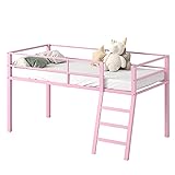 Lutown-Teen Metal Loft Bed with Stairs and