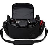 Large Digital Camera / Video Padded Carrying Bag / Case for Nikon, Sony, Pentax, Olympus Panasonic, Samsung, and Canon DSLR Cameras + eCostConnection Microfiber Cloth