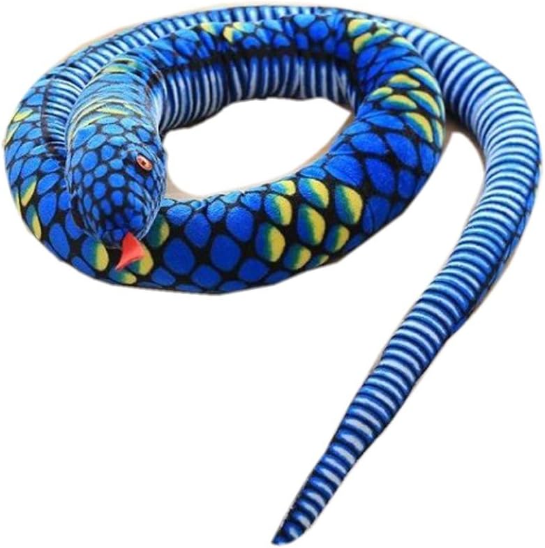 xiangshang shangmao Large Long Simulation Snake Plush Toy Giant Cosplay Doll Big Anime Soft Kid Gift Blue
