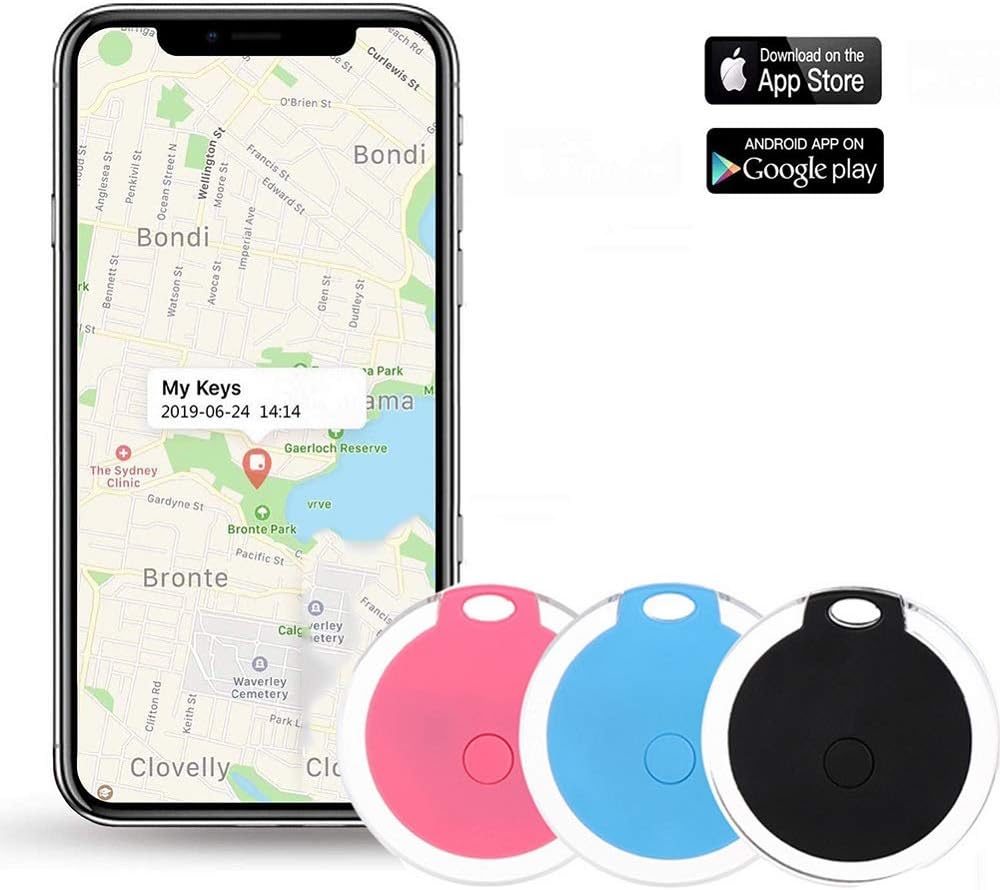 Key Finder Locator, Gayrrnel Mini Portable Bluetooth Key Finder Smart Tracker Device - Anti-Lost Device Bluetooth Item Finder Wallet Tracker with App for Wallet, Phone, Dogs, Cats