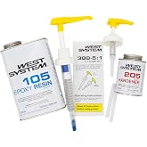 West System 105A Resin &amp; 205A Fast Hardener | Includes Pumps | Tackle boat building and repair projects confidently with this fast-cure resin, hardener, and mini pump bundle.