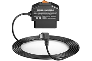 Gebildet Dash Cam OBD Hardwire Kit, Mini USB Hardwire Kit with OBD Power Cable for Dashcam 12-24V to 5V/3A with Low Voltage P