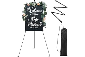 RRFTOK Easel for Display, 63'' Instant Easel,Art, and Crafts,Metal Floor Easel for Wedding Sign and Poster Easel for Display Stand,Easel Display with Carry Bag.