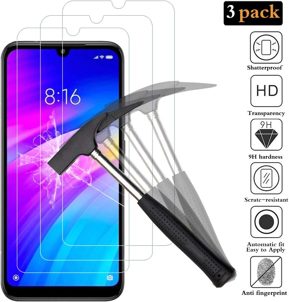 ANEWSIR for Xiaomi Redmi 7 Screen Protector, 【3 pack】 Tempered Glass Screen Protector for Xiaomi 7 [High Definition] [Easy Bubble] [Scratch-Resistant],Not for Redmi Note 7/Redmi Note 7 pro