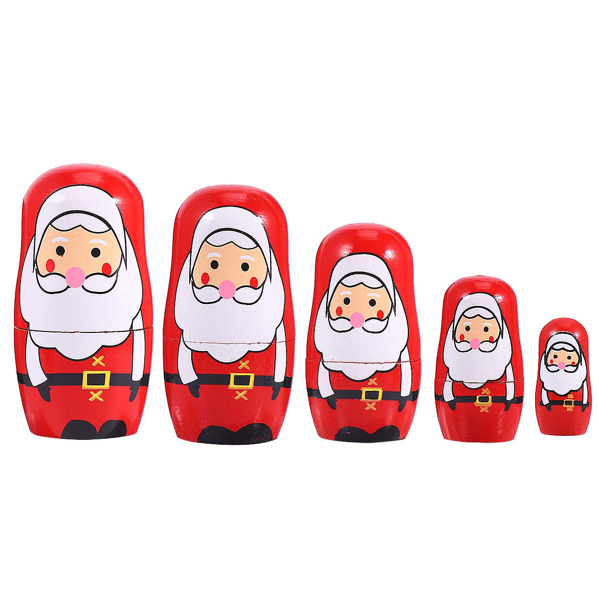 TOYANDONA Matryoshka Nesting Doll Wood Nesting Dolls Matryoshka Doll Kit Snowman Nesting Dolls Stacking Dolls Santa Claus Toys for Kids Ornament Father Christmas Child To Stack Wooden Russia
