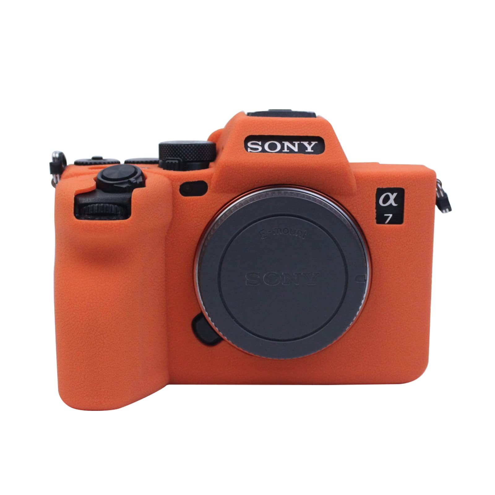 MUZIRI KINOKOO Alpha 7 IV Camera Case Silicone - Soft Rubber Protective Case for Sony Alpha 7 IV/ A7M4 Camera - Easy Carrying Case - Orange
