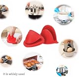 PAIDASHU Oven Glove Thicken Silicone Pot Holder Red 2 Pack view 5