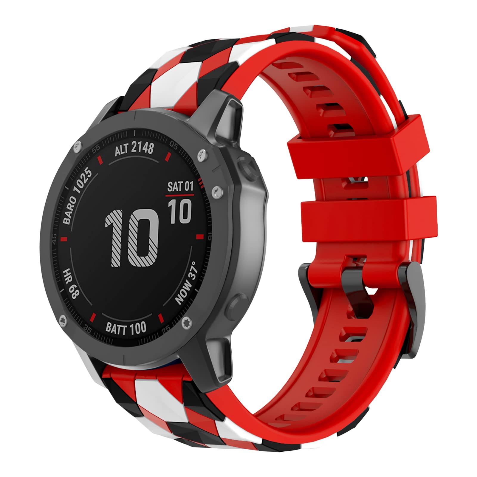 OVERSTEP Compatible for Garmin Fenix 7，22mm Width Soft Silicone Replacement Band Watch Strap for Fenix 7/Fenix 6/Fenix 6 Pro/Fenix 5/Fenix 5 Plus/Forerunner 935/Forerunner945