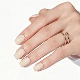 Modelones Beige Press on Nails Short Square, 32Pcs 16 Sizes Fake Nails | Nails Press Ons Reusable Nail Kit Nail Glue Adhesive Tabs Mini Nail File Nails tips Gifts for Women