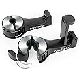 COCO STARKE 2 in 1 car headrest Hidden Hook with Cell Phone Holder Car Back Seat Hook Universal for Purses and Bags 360° Rotation Adjustable Hanger Rear Hook for Car Seats Silve (Silver)