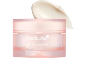 medicube Triple Collagen Cream - Hydrating & Firming Moisturizer with Hyaluronic Acid, Premium Elastin, Shea Butter - Wrinkle Care & Boosts Elasticity - Korean Skincare, 1.69 oz