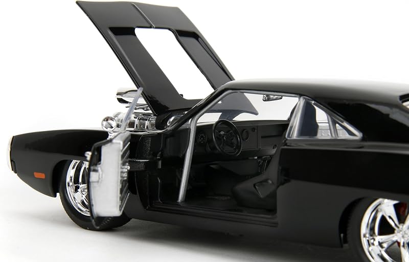 Brinquedos Fast & Furious Dodge Charger 1970, Escala 1:24, 19 cm, com figura Dominic Toretto 8 cm, Modelo Metálico com Peças Dobráveis, Brinquedo de Coleção, +8 anos (9335907314R00)