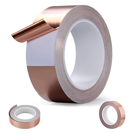 Kbnian Kupferfolie Klebeband Abschirmband Klebeband Selbstklebend für elektrische Reparaturen, EMI Abschirmung, gebeizt, Glas