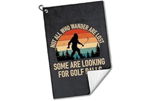 rofiowa Not All Who Wander are Lost Polyester and Cotton Printed Golf Towel, Funny Golf Accessories for Men Women, Golf-Gifts for GolfFan Dad Grandpa, Golfs Lover Retirement Birthday Gifts
