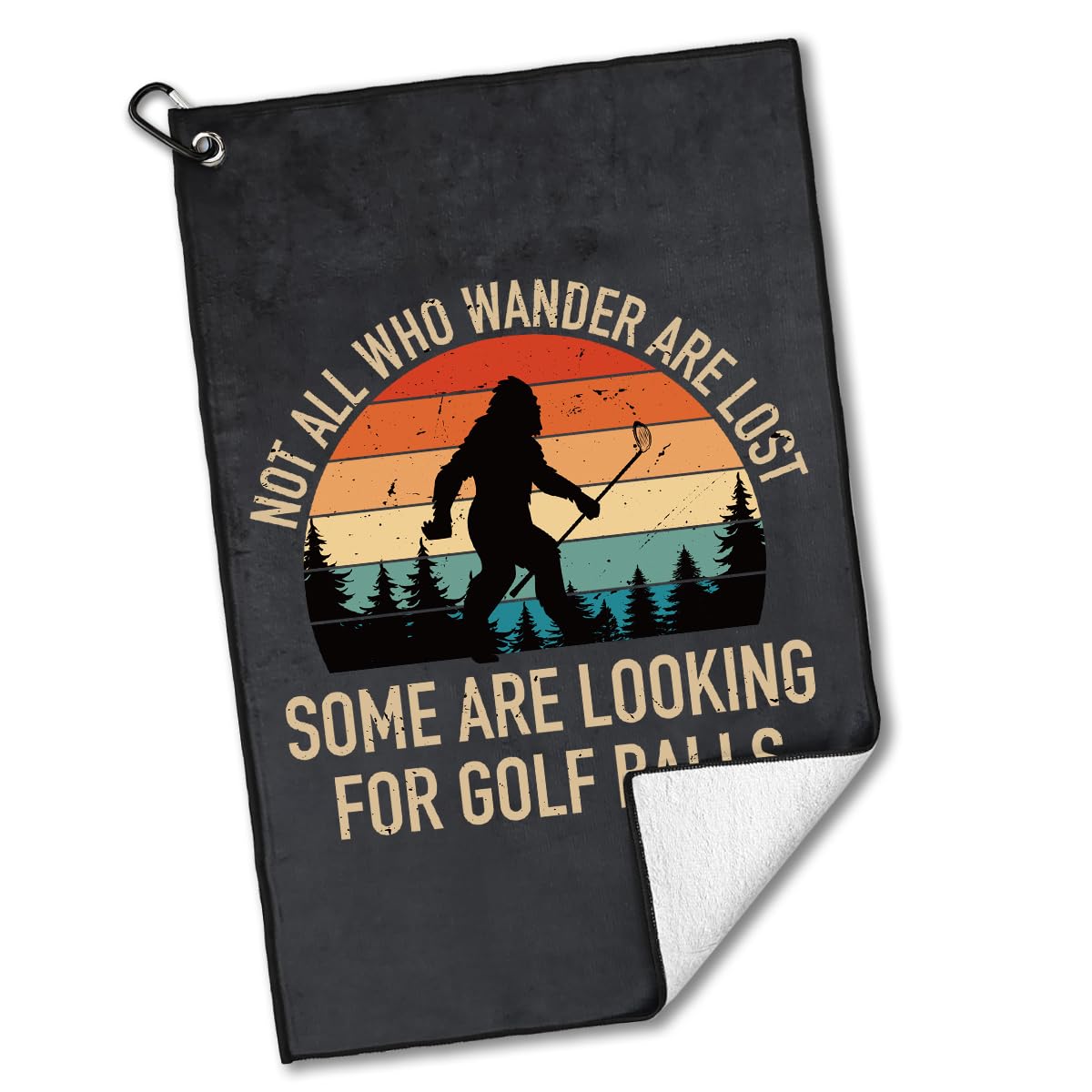 Not All Who Wander are Lost Polyester and Cotton Printed Golf Towel, Funny Golf Accessories for Men Women, Golf-Gifts for GolfFan Dad Grandpa, Golfs Lover Retirement Birthday Gifts