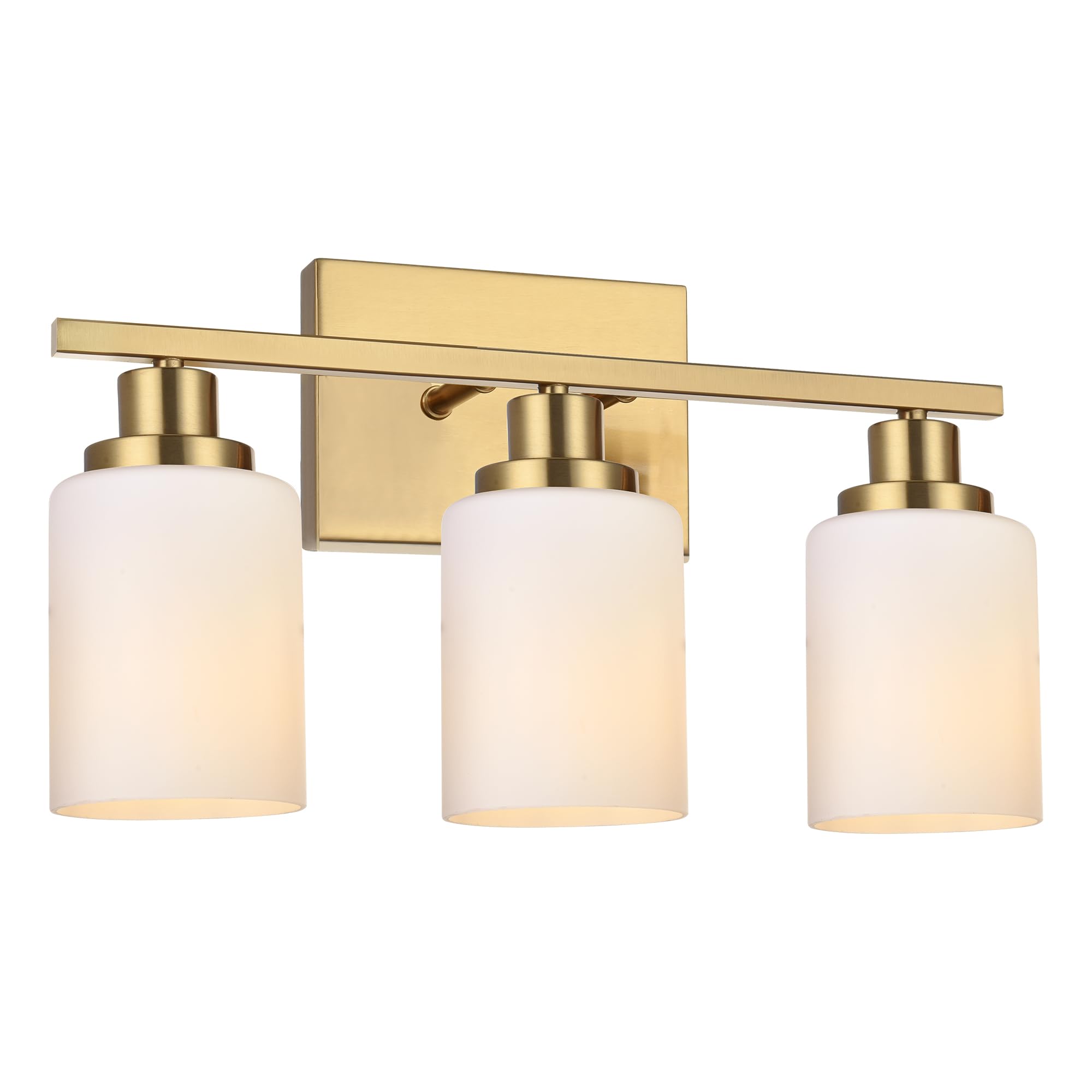 MELUCEE 3 Lights Bathroom Light Fixtures Over Mirror, Modern Brass ...