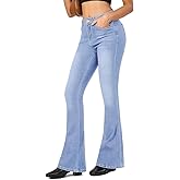 VIPONES Women's Flare Bell Bottom Jeans High Waisted Wide Leg Bootcut Jeans Stretchy Denim Pants