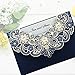 DORIS HOME 50pcs Navy Blue Laser Cut Flora Lace invitation Cards with Envelopes for Wedding Invitations, Bridal Shower, Engagement, Birthday, Bachelorette Party, Baby Shower