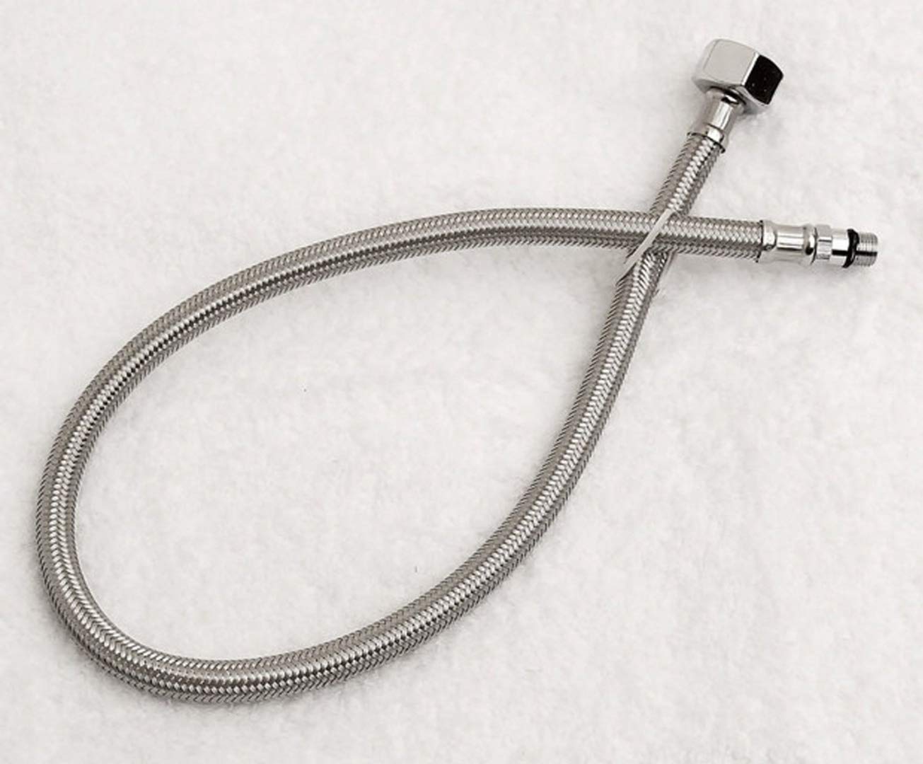 Pack of 2 Monobloc Flexible Tap Connector Tails M10 x 600mm 1/2 BSP Compression Braided Hose by eShoppables