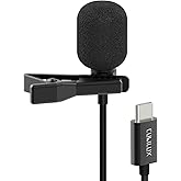 Cubilux Unidirectional USB C Lavalier Microphone, Type C Lapel MIC Compatible with MacBook, iPhone 15+/15 Pro Max, iPad 10 iPad Pro iPad Air 5/4, Samsung S24/S23/S22 Tab S8/S7/S6, Pixel 8/7 Pro, 5FT
