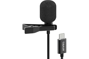 Cubilux Unidirectional USB C Lavalier Microphone, Type C Lapel MIC Compatible with MacBook, MacBook, iPhone 15+/15 Pro Max, i