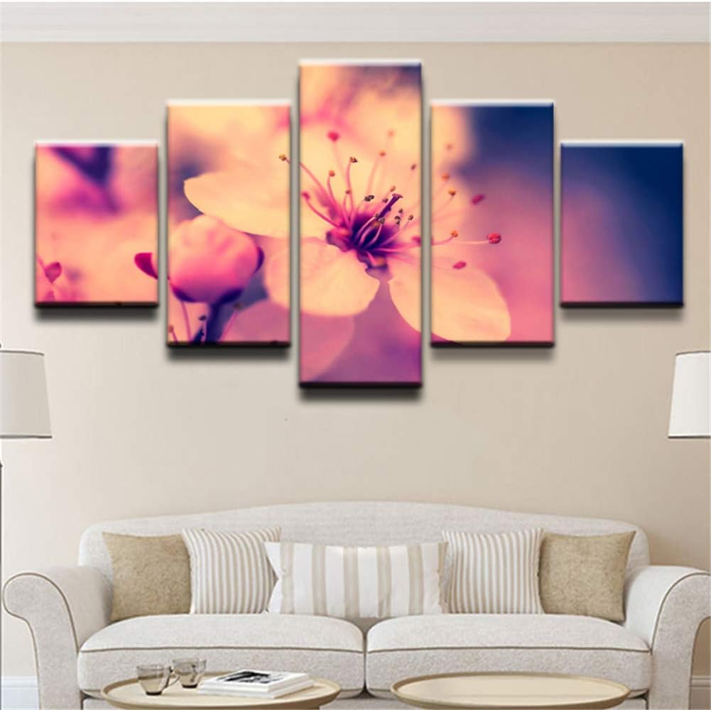 Blossom Flower Pastel Retro Paintings Poster Wall Art Pictures Home