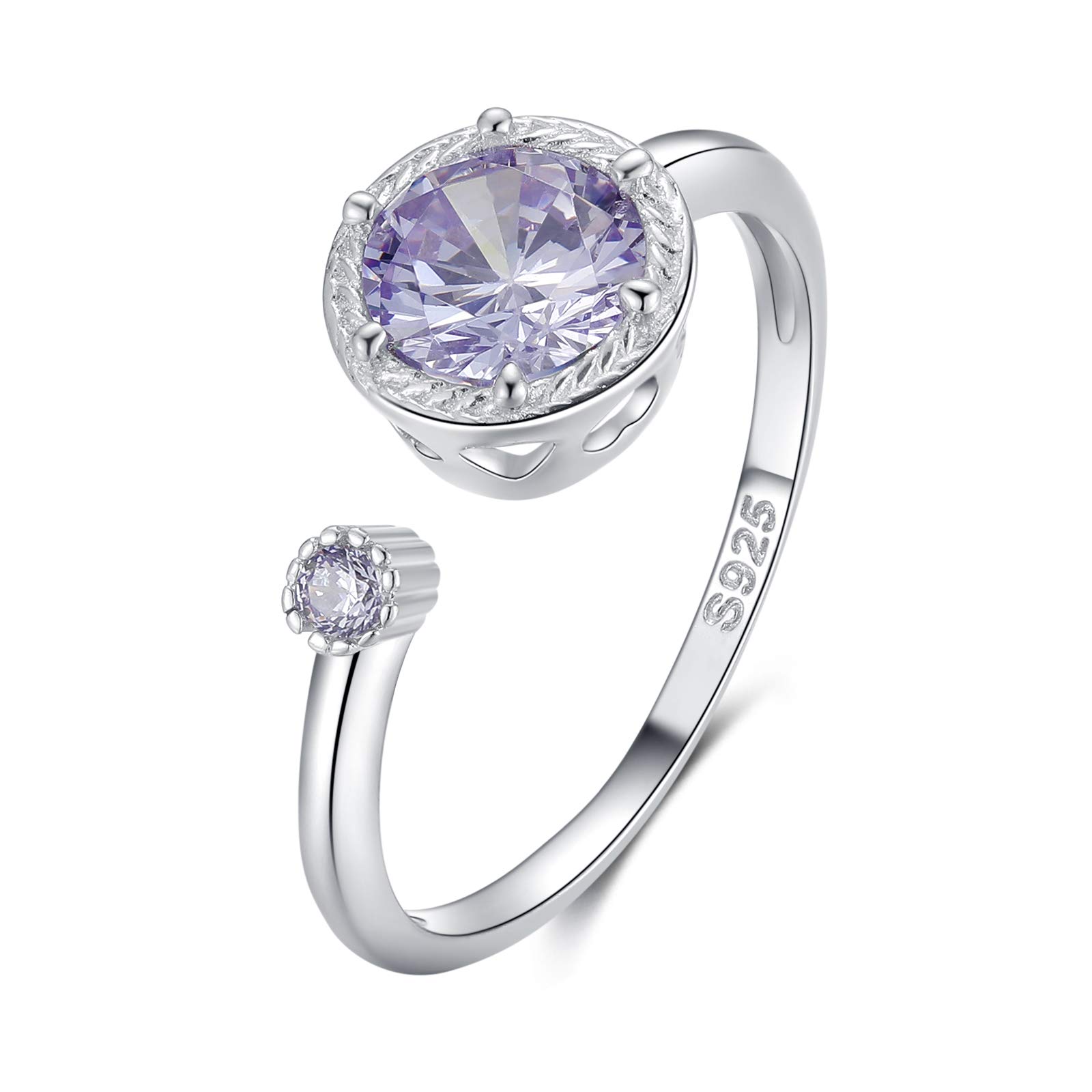 Qings Dainty Moonstone Ring Sterling Silver June Birthstone Ring Adjustable