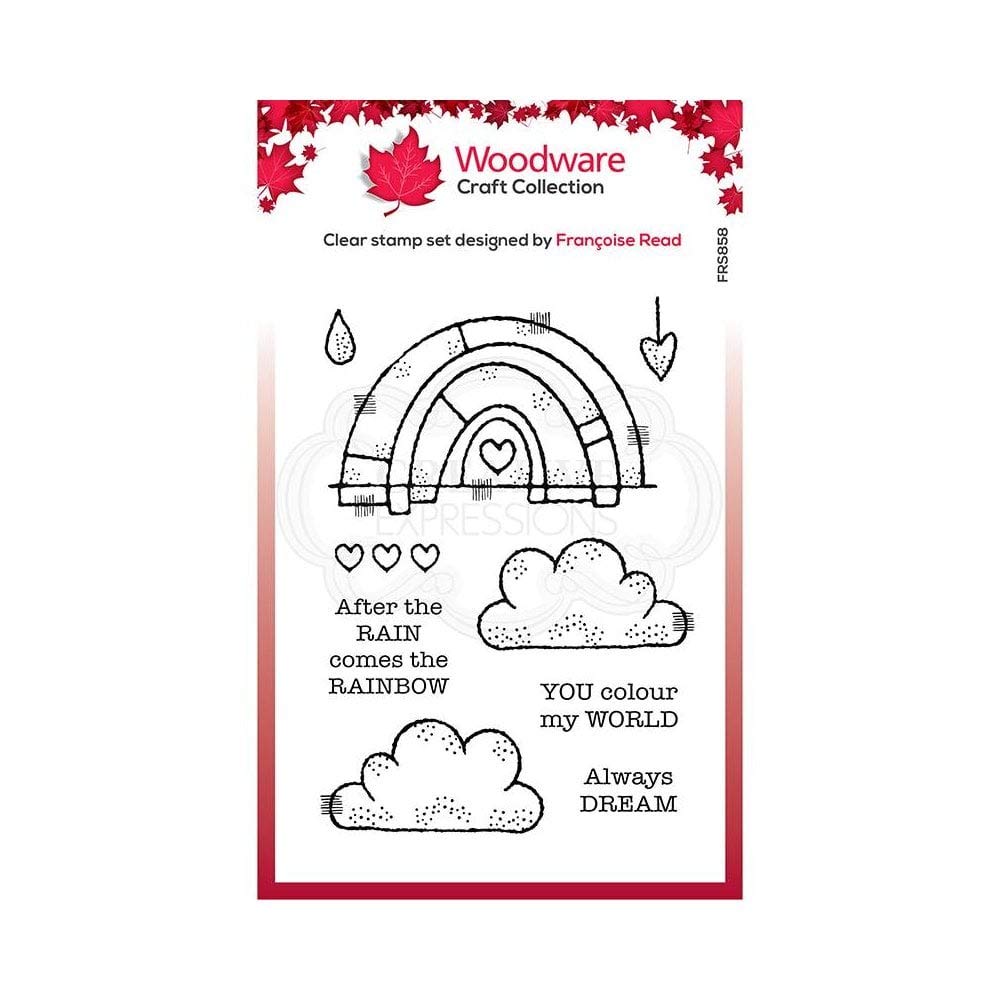 Woodware Francoise Collection-Clear Stamp-Rainbow World, A6 Transparent