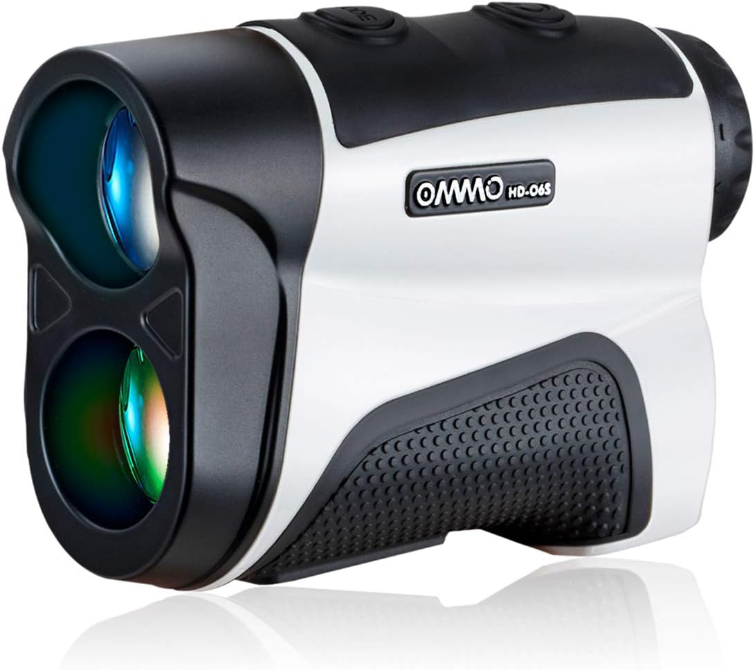 OMMO Golf Rangefinder, 6X Laser Range Finder Flag-Lock with Pulse Vibration, Slope/Pin Seeker/Scanning Model for Golf Training (White Rangfinder)